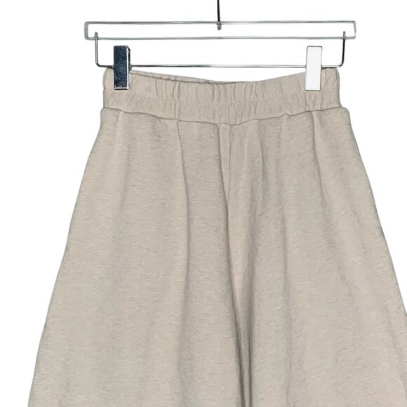 Taylor Jay S Pull On Wide Leg Cropped Sweatpants Lounge Culotte Beige - Picture 5 of 11